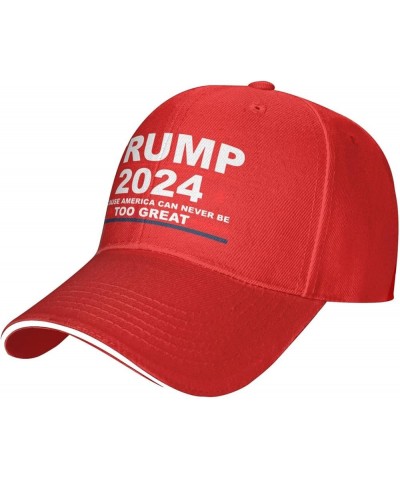 Baseball Caps Sandwich Cap(Trump 2024 Pattern Design) Unisex Adult Adjustable W/Curve Brim Trucker Hats Dad Hat Red $14.67 Ba...