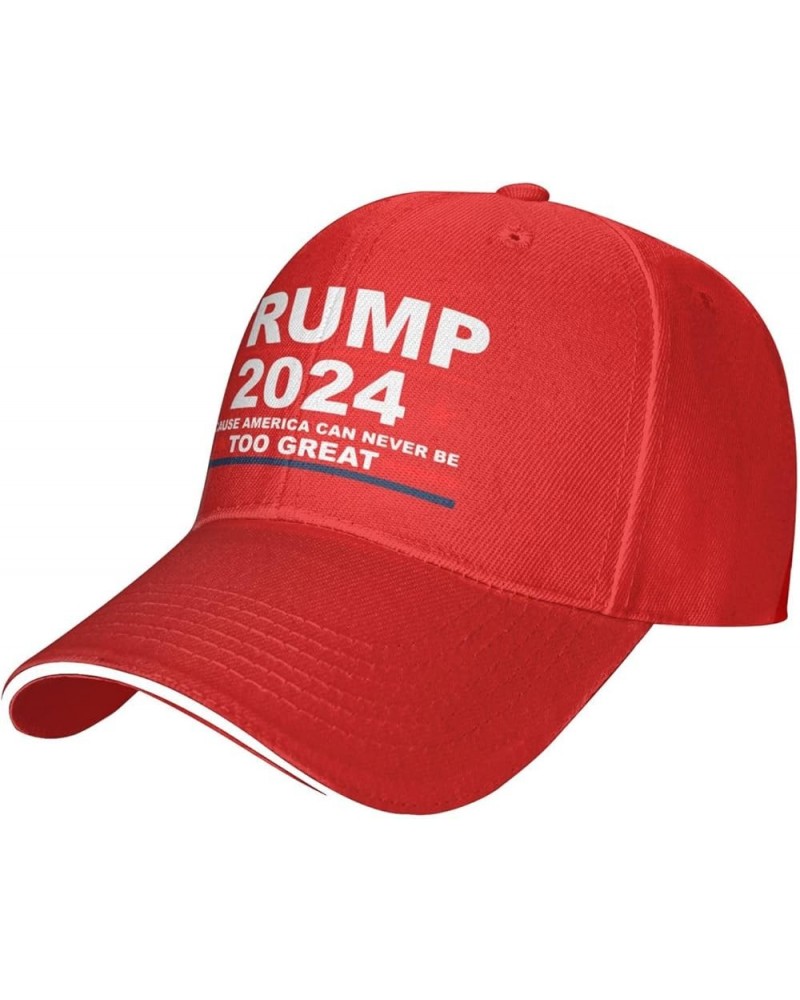 Baseball Caps Sandwich Cap(Trump 2024 Pattern Design) Unisex Adult Adjustable W/Curve Brim Trucker Hats Dad Hat Red $14.67 Ba...