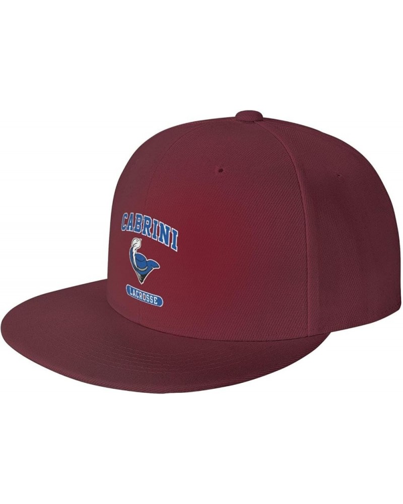 Cabrini University Logo Hats for Men Flat Bill Fitted Caps Hiphop Rap Adjustable Baseball Trucker Dad Hat Dark Red $24.75 Bas...