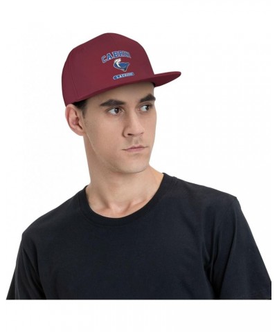 Cabrini University Logo Hats for Men Flat Bill Fitted Caps Hiphop Rap Adjustable Baseball Trucker Dad Hat Dark Red $24.75 Bas...