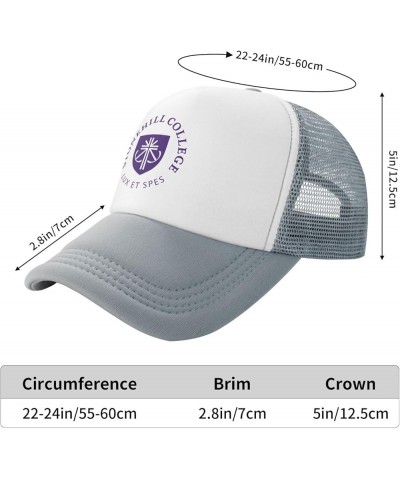 Stonehill College Logo Trucker Hats for Both Men and Women - Mesh Baseball Snapback Hats Gray $32.99 Baseball Caps