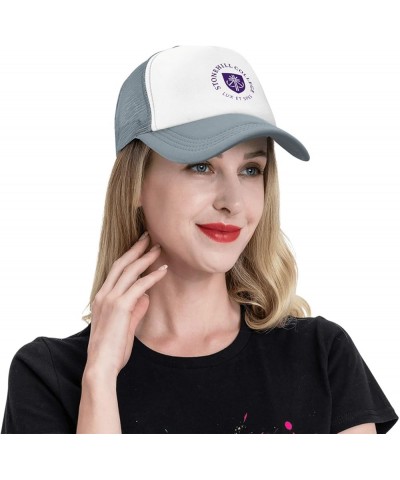 Stonehill College Logo Trucker Hats for Both Men and Women - Mesh Baseball Snapback Hats Gray $32.99 Baseball Caps