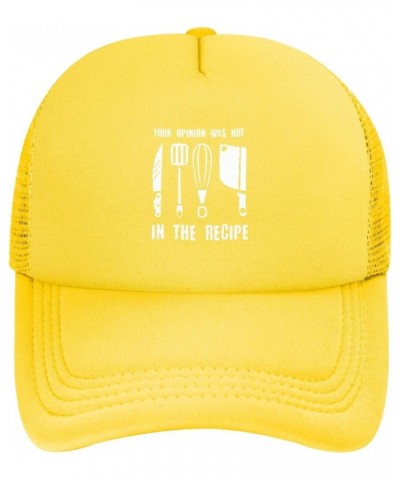 Your Opinion Wasn't in The Recipe Hat Trendy Mesh Baseball Cap Dad Hats Golf Sunhat for Men Women Black Yellow $11.52 Basebal...