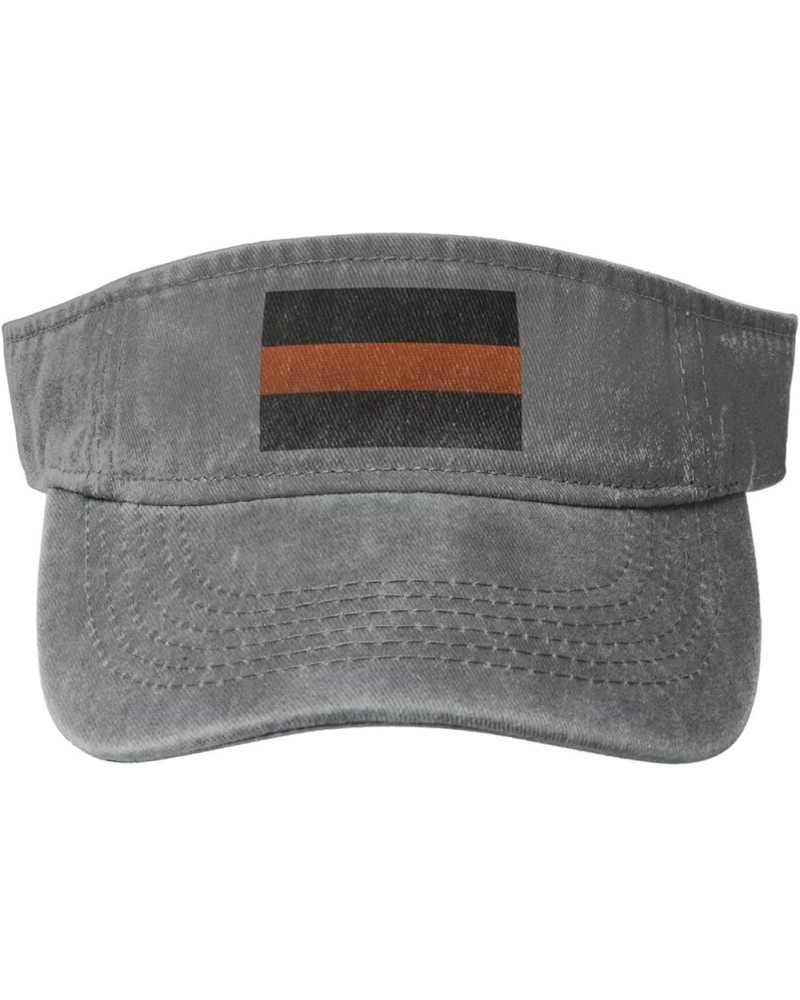 Thin Orange Line Flag Knitting Effect Sun Visor Hats for Women Men Sun Hat Vintage Golf Hat Adjustable Baseball Cap Gray $13....