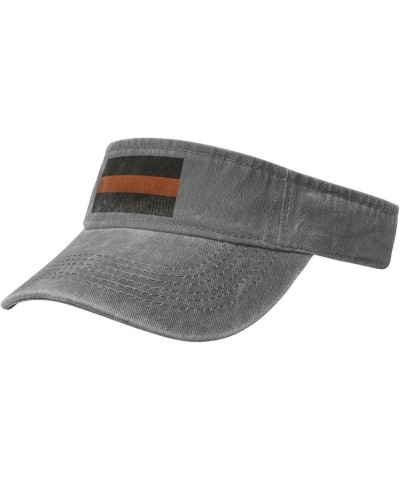 Thin Orange Line Flag Knitting Effect Sun Visor Hats for Women Men Sun Hat Vintage Golf Hat Adjustable Baseball Cap Gray $13....