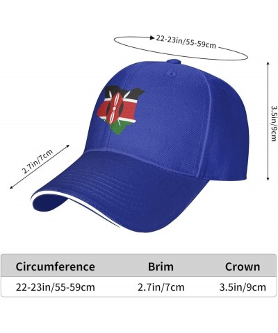 Kenyan Flag Map Unisex Baseball Cap Fits Men Women Adjustable Dad Hat Sandwich Bill Cap Blue $13.15 Baseball Caps