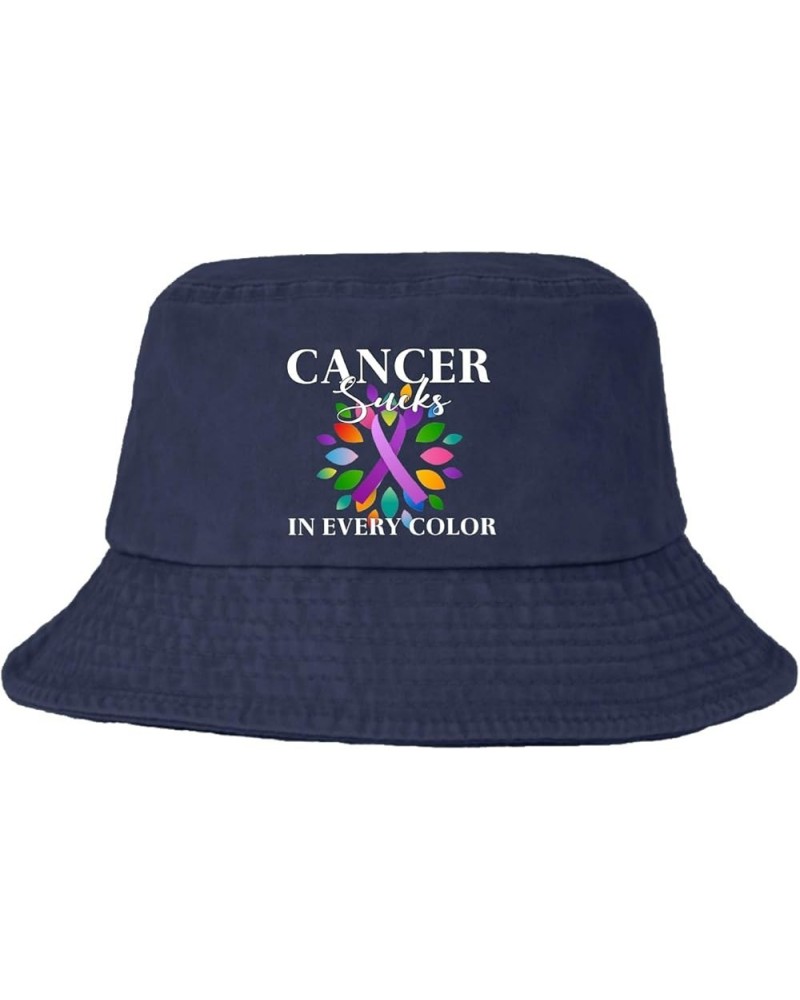 Cancer Sucks in Every Color All Cancer Ribbon Bucket Hats Bucket Hats Trendy Men Hats Camping Accessories Navy $10.06 Bucket ...