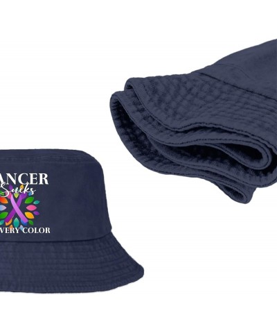 Cancer Sucks in Every Color All Cancer Ribbon Bucket Hats Bucket Hats Trendy Men Hats Camping Accessories Navy $10.06 Bucket ...