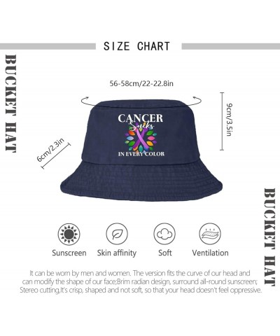 Cancer Sucks in Every Color All Cancer Ribbon Bucket Hats Bucket Hats Trendy Men Hats Camping Accessories Navy $10.06 Bucket ...