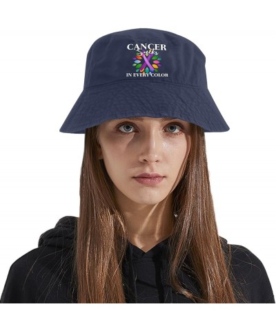 Cancer Sucks in Every Color All Cancer Ribbon Bucket Hats Bucket Hats Trendy Men Hats Camping Accessories Navy $10.06 Bucket ...