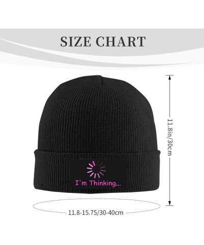 Beanie,I'm Thinking Beanie Hat Women Skull Cap Men Knit Hat Winter Slouchy Hat Knitted Hat Hedging Head Hat Black Black $10.1...