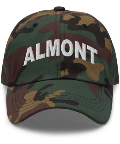 Almont Michigan Hat Almont MI Cap Embroidered Dad Hat Adjustable Strap Closure Unisex Green Camo $16.80 Baseball Caps