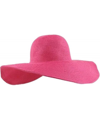 Women Sun Hat Foldable Ladies Sun Hat Women Woven Hat Straw Bowler Foldable Sun Hat Straw Beach Hat Rosy $8.46 Sun Hats