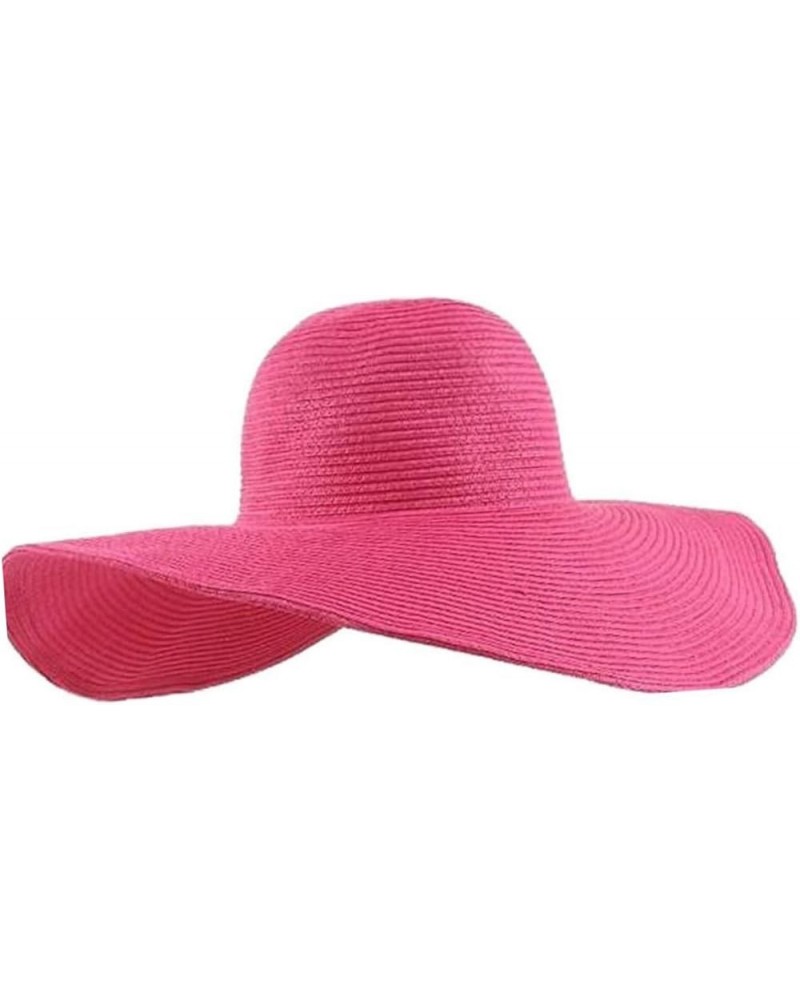 Women Sun Hat Foldable Ladies Sun Hat Women Woven Hat Straw Bowler Foldable Sun Hat Straw Beach Hat Rosy $8.46 Sun Hats