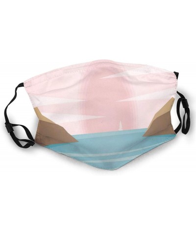 Marine Landscape With Bay And Abstract Pastel Sunset Sky,Mouth Cover for Women,Face Mask Reusable Washable Cloth for Men $9.1...