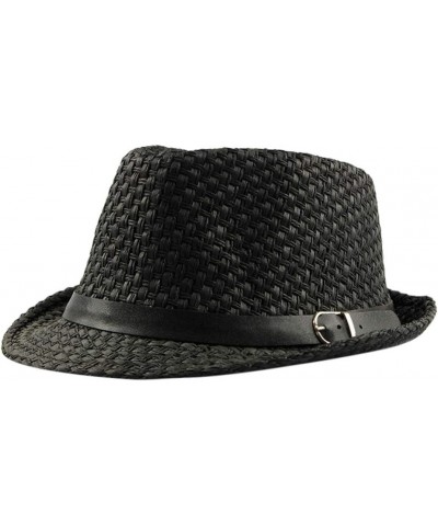 Women Wide Straw Hats Mens Hat Hat for Summer Brim Sun Hat Baseball Caps Papa Hat A-black $10.48 Fedoras