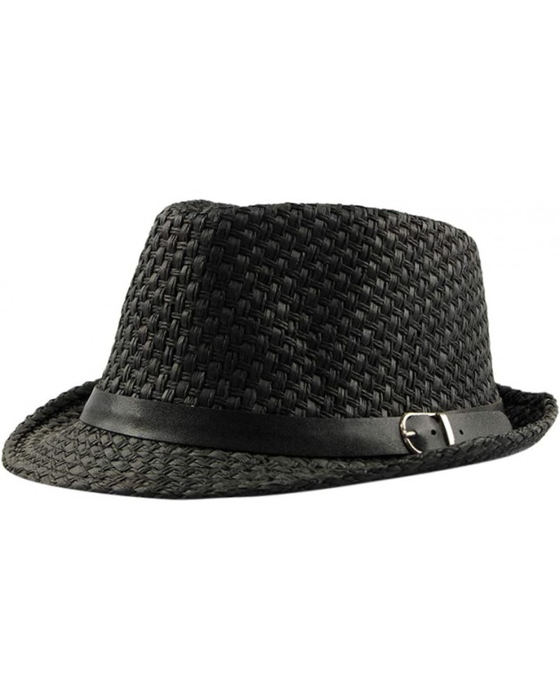 Women Wide Straw Hats Mens Hat Hat for Summer Brim Sun Hat Baseball Caps Papa Hat A-black $10.48 Fedoras