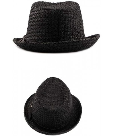 Women Wide Straw Hats Mens Hat Hat for Summer Brim Sun Hat Baseball Caps Papa Hat A-black $10.48 Fedoras