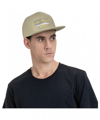 USS Raleigh LPD-1 Flat Brim Baseball Cap Men's Adjustable Trucker Hat Natural $15.80 Baseball Caps