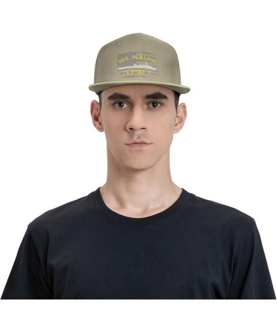 USS Raleigh LPD-1 Flat Brim Baseball Cap Men's Adjustable Trucker Hat Natural $15.80 Baseball Caps