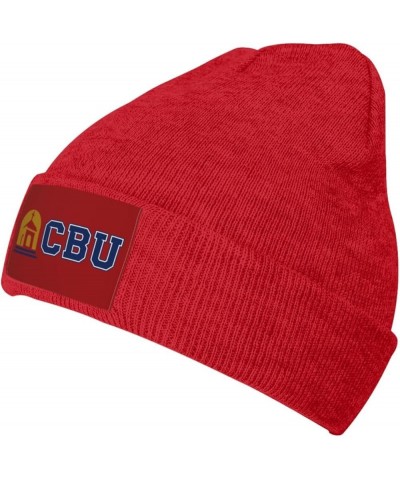 Dallas Baptist University Logo Ribbed Knit Cap Beanie Hats for Men Women, Warm Cozy Knitted Cuffed Cap Red $7.55 Skullies & B...