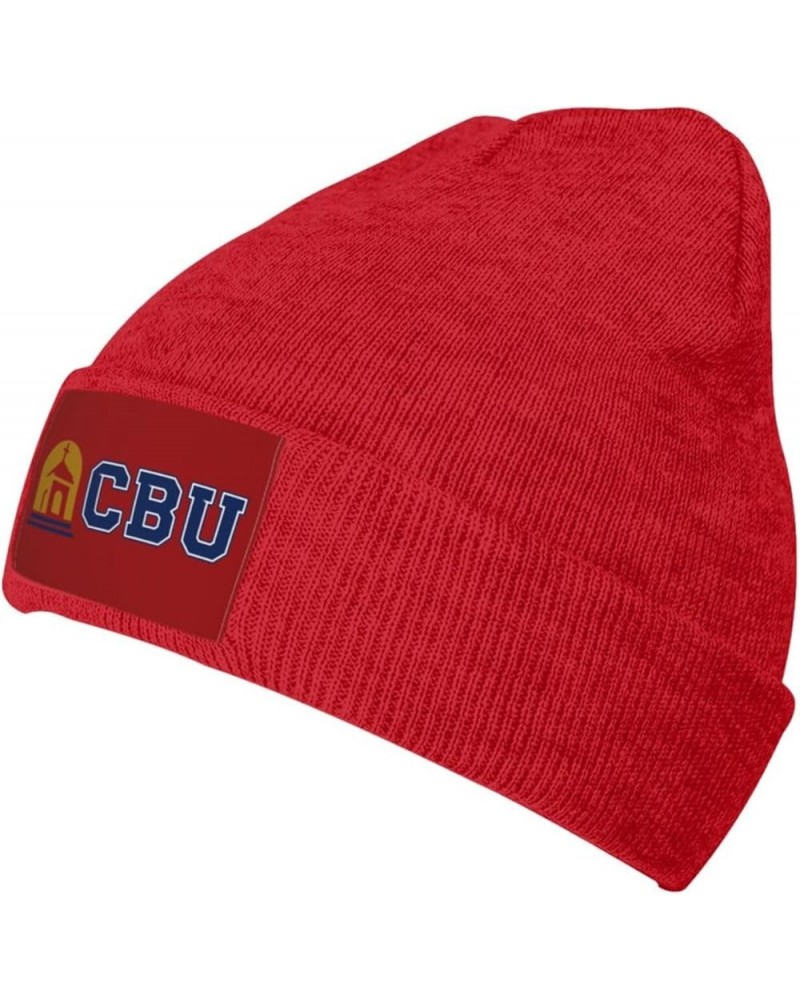 Dallas Baptist University Logo Ribbed Knit Cap Beanie Hats for Men Women, Warm Cozy Knitted Cuffed Cap Red $7.55 Skullies & B...