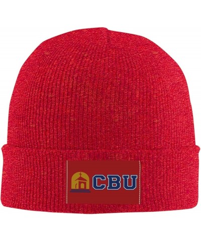 Dallas Baptist University Logo Ribbed Knit Cap Beanie Hats for Men Women, Warm Cozy Knitted Cuffed Cap Red $7.55 Skullies & B...