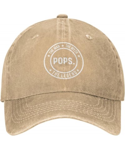 Funny Hat Pops The Man The Myth The Legend Hat Men Baseball Caps Cute Hats Natural $12.74 Baseball Caps