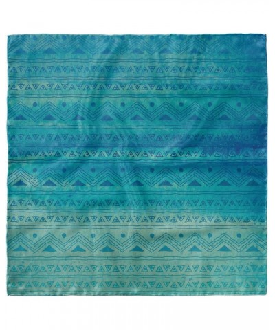 Tribal Head Scarf, Creative Triangles, Hair Wrap Sea Blue and Cadet Blue $12.47 Scarves