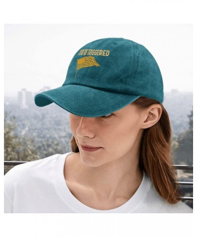 Womens Baseball Hats Meme Golf Hats for Mens Cute Baseball Hat Light Weight Youre Triggeredd Visor Hat Cyan Blue $7.32 Visors