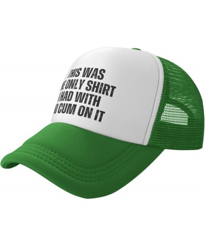 This was The Only Shirt I Had with No Cum On It Mesh Hat for Men Women Baseball Cap Trucker Hat Black Green $9.89 Baseball Caps