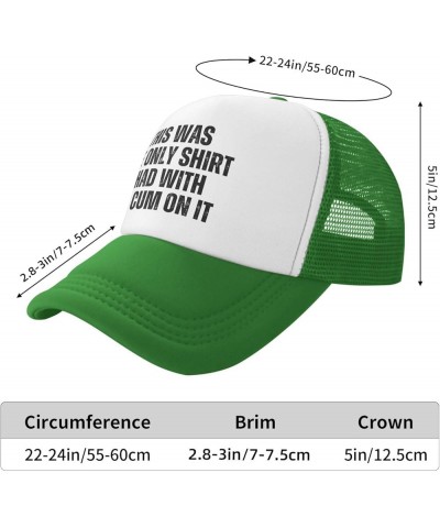 This was The Only Shirt I Had with No Cum On It Mesh Hat for Men Women Baseball Cap Trucker Hat Black Green $9.89 Baseball Caps