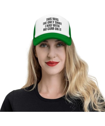 This was The Only Shirt I Had with No Cum On It Mesh Hat for Men Women Baseball Cap Trucker Hat Black Green $9.89 Baseball Caps