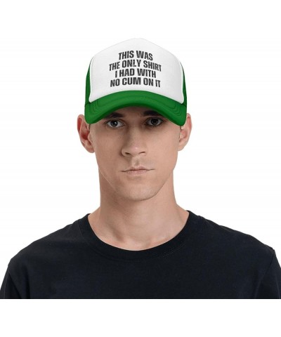 This was The Only Shirt I Had with No Cum On It Mesh Hat for Men Women Baseball Cap Trucker Hat Black Green $9.89 Baseball Caps