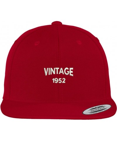 Small Vintage 1952 Embroidered 67th Birthday Flat Bill Snapback Baseball Cap Red $12.30 Baseball Caps