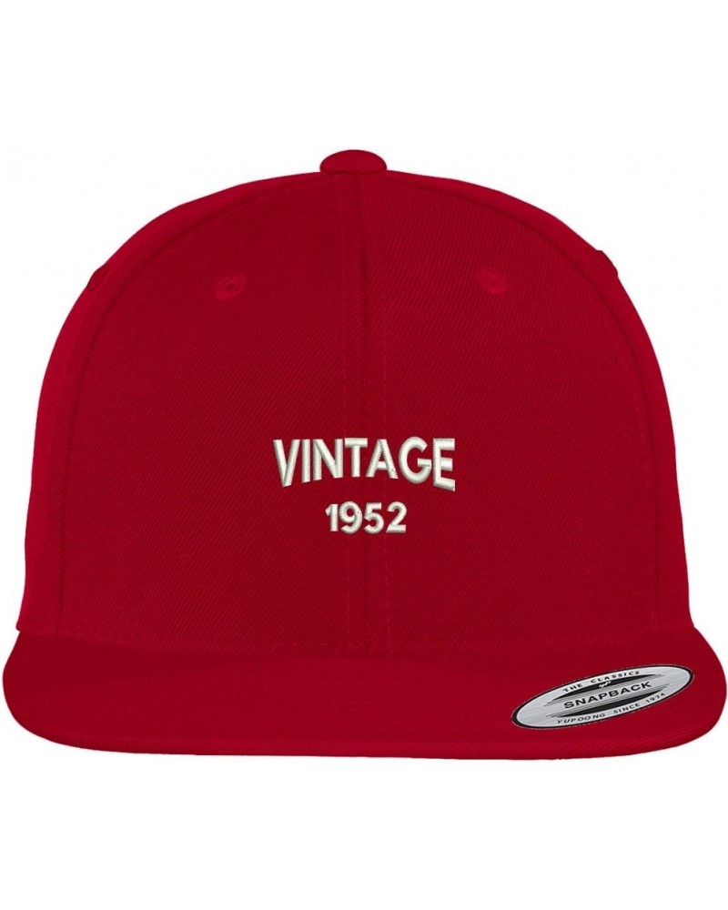 Small Vintage 1952 Embroidered 67th Birthday Flat Bill Snapback Baseball Cap Red $12.30 Baseball Caps