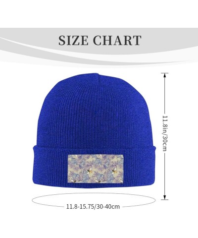 Bee Flying Print Knitted Hat Daily Soft, Warm Hat,Adult Beanie Hat, Elastic Brimless Cap Doudou Hat Blue $9.64 Skullies & Bea...