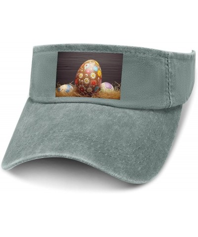 Sun Visor Hat Empty Top Sun Hat Easter Egg Adjustable Baseball Cap UV Protection Beach Cap for Sport Charcoal-easter Egg $12....