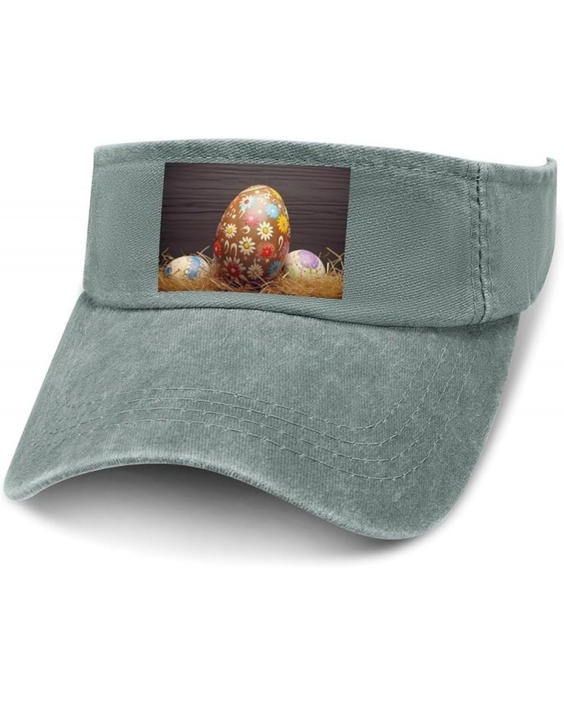 Sun Visor Hat Empty Top Sun Hat Easter Egg Adjustable Baseball Cap UV Protection Beach Cap for Sport Charcoal-easter Egg $12....