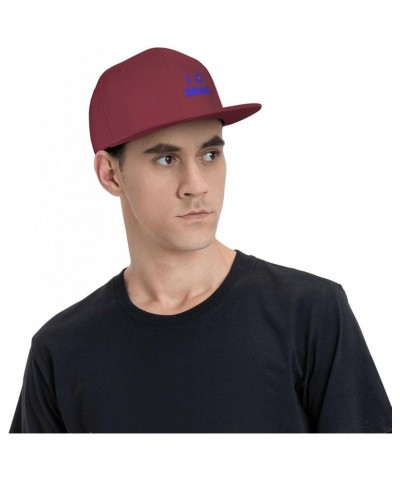 Stand with Israel,Support Israeli Hat Adjustable Classic Black Baseball Cap Flat Bill Hip Hop Cap Dark Red $11.86 Baseball Caps