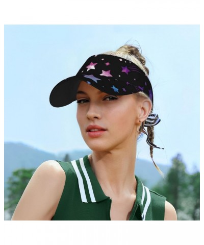 Sun Visor Hats Sport Sun Visor Caps Adjustable Sun Protection Visors for Women Men, Space Galaxy Pattern $9.65 Visors