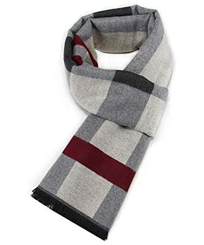 Autumn and winter warm plaid men's scarf cashmere wool soft striped long scarf Styles-3 $10.51 Scarves