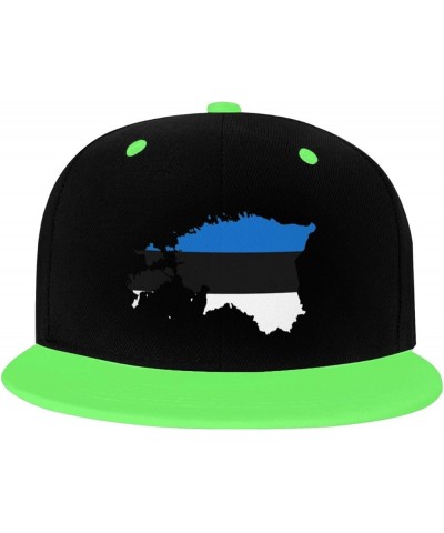 Flag Map of Estonia Snapback Hat for Men Women Baseball Cap Trucker Flat Bill Hats Dad Caps Green $10.67 Baseball Caps