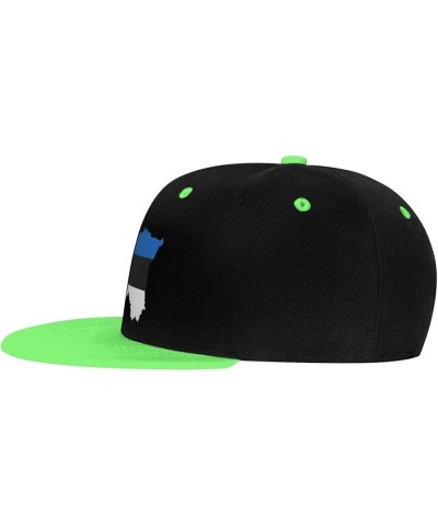 Flag Map of Estonia Snapback Hat for Men Women Baseball Cap Trucker Flat Bill Hats Dad Caps Green $10.67 Baseball Caps