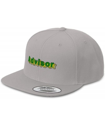 Snapback Hats for Men and Women Advisor Acrylic Flat Bill Baseball Silver Design Only $13.60 Baseball Caps