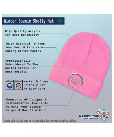 Custom Beanies for Men Banjo Man Embroidery Music Winter Hats for Women Acrylic Skull Cap 1 Size Soft Pink Personalized Text ...