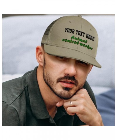 Custom Custom Trucker Hat Baseball Cap Animal Control Worker Occupation Cotton Dad Hats for Men & Women Loden Black Personali...