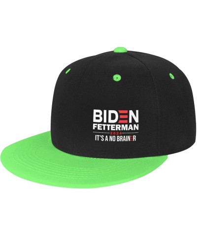 Biden-Fetterman-2024-It's-A-No-Brainer-24 Election Baseball Hats for Men Women White Washed Baseball Cap Dad Hats Green $10.8...