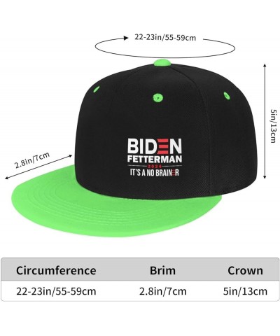 Biden-Fetterman-2024-It's-A-No-Brainer-24 Election Baseball Hats for Men Women White Washed Baseball Cap Dad Hats Green $10.8...