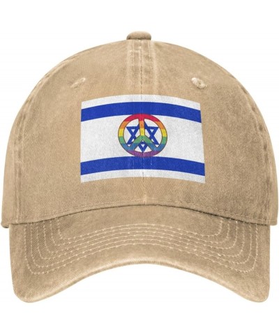 Unisex Baseball Caps Adjustable Israel Flag Support Israel Peace Washed Denim Original Dad Hat Natural $11.07 Baseball Caps